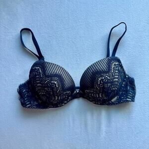 Victoria's Secret Navy Blue Lace Push Up Bra